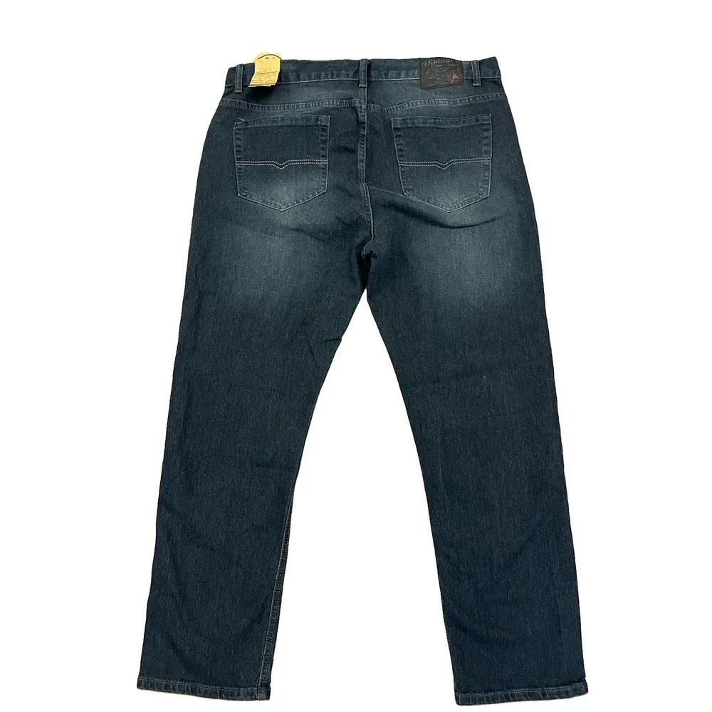 Vintage Genes 1891 Jeans Mens Slim Straight Denim Dark Blue  NWT Sz  36 x 30